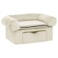 Preview: Hundesofa mit Schublade Creme 75x50x38 cm Plüsch
