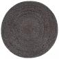 Preview: Handgefertigter Sitzpuff Dunkelgrau 45 x 30 cm Jute