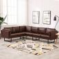 Preview: ARDEBO.de - Ecksofa Kunstleder Braun