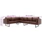 Preview: Ecksofa Kunstleder Braun