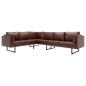 Preview: Ecksofa Kunstleder Braun