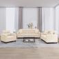 Preview: ARDEBO.de - 3-tlg. Sofagarnitur mit Kissen Beige Mikrofasergewebe