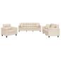 Preview: 3-tlg. Sofagarnitur mit Kissen Beige Mikrofasergewebe