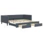 Preview: Tagesbett Ausziehbar mit Schubladen Dunkelgrau 100x200 cm Samt