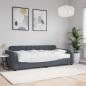 Preview: ARDEBO.de - Tagesbett mit Matratze Dunkelgrau 90x200 cm Samt
