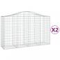 Preview: Gabionen mit Hochbogen 2 Stk. 200x50x120/140cm Verzinktes Eisen