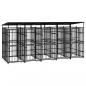 Preview: ARDEBO.de - Outdoor-Hundezwinger mit Dach Stahl 9,22 m²
