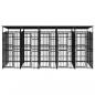 Preview: Outdoor-Hundezwinger mit Dach Stahl 9,22 m²