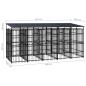 Preview: Outdoor-Hundezwinger mit Dach Stahl 9,22 m²