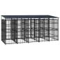 Preview: Outdoor-Hundezwinger mit Dach Stahl 9,22 m²