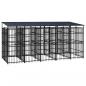 Preview: Outdoor-Hundezwinger mit Dach Stahl 9,22 m²