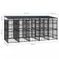 Preview: Outdoor-Hundezwinger mit Dach Stahl 9,22 m²