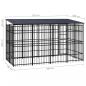 Preview: Outdoor-Hundezwinger mit Dach Stahl 7,37 m²