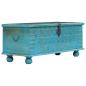 Preview: ARDEBO.de - Aufbewahrungstruhe Massivholz Mango Blau 100x40x41 cm