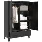 Preview: Kleiderschrank Industrial Schwarz 90x40x140 cm Stahl