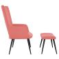 Preview: Relaxsessel mit Hocker Rosa Samt