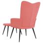 Preview: Relaxsessel mit Hocker Rosa Samt