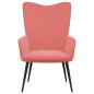 Preview: Relaxsessel mit Hocker Rosa Samt