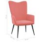 Preview: Relaxsessel mit Hocker Rosa Samt
