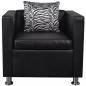 Preview: Sofa-Set Kunstleder 3-Sitzer + 2-Sitzer + Sessel Schwarz