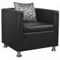 Preview: Sofa-Set Kunstleder 3-Sitzer + 2-Sitzer + Sessel Schwarz