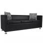 Preview: Sofa-Set Kunstleder 3-Sitzer + 2-Sitzer + Sessel Schwarz