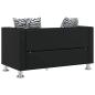 Preview: Sofa-Set Kunstleder 3-Sitzer + 2-Sitzer + Sessel Schwarz