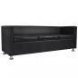 Preview: Sofa-Set Kunstleder 3-Sitzer + 2-Sitzer + Sessel Schwarz