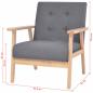 Preview: Sofa-Set 2-tlg. Stoff Dunkelgrau