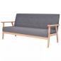Preview: Sofa-Set 3-tlg. Stoff Dunkelgrau