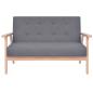 Preview: Sofa-Set 3-tlg. Stoff Dunkelgrau