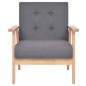 Preview: Sofa-Set 3-tlg. Stoff Dunkelgrau