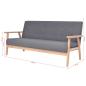 Preview: Sofa-Set 3-tlg. Stoff Dunkelgrau