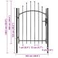 Preview: Gartentor Stahl 1x1,5 m Schwarz