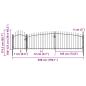 Preview: Gartentor mit Speerspitzen 5x1,75 m Schwarz