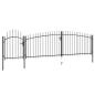 Preview: Gartentor mit Speerspitzen 5x1,75 m Schwarz