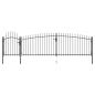 Preview: Gartentor mit Speerspitzen 5x1,75 m Schwarz