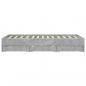 Preview: Bettgestell mit Schubladen Betongrau 140x190 cm Holzwerkstoff