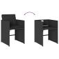 Preview: 11-tlg. Garten-Essgruppe mit Kissen Schwarz Poly Rattan