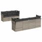 Preview: 8-tlg. Garten-Sofagarnitur mit Kissen Hellgrau Poly Rattan
