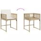 Preview: Gartenstühle mit Kissen 4 Stk. Beige Poly Rattan
