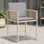 Preview: ARDEBO.de - Gartenstühle mit Kissen 4 Stk. Beigemischung Poly Rattan
