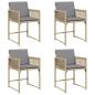 Preview: Gartenstühle mit Kissen 4 Stk. Beigemischung Poly Rattan