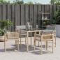 Preview: Gartenstühle mit Kissen 4 Stk. Beigemischung Poly Rattan