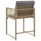 Preview: Gartenstühle mit Kissen 4 Stk. Beigemischung Poly Rattan