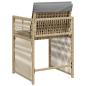 Preview: Gartenstühle mit Kissen 4 Stk. Beigemischung Poly Rattan