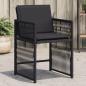 Preview: ARDEBO.de - Gartenstühle mit Kissen 4 Stk. Schwarz Poly Rattan