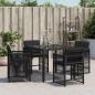 Preview: Gartenstühle mit Kissen 4 Stk. Schwarz Poly Rattan