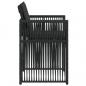 Preview: Gartenstühle mit Kissen 4 Stk. Schwarz Poly Rattan