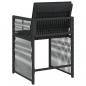 Preview: Gartenstühle mit Kissen 4 Stk. Schwarz Poly Rattan